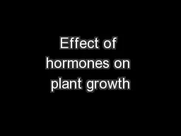 Effect of hormones on plant growth