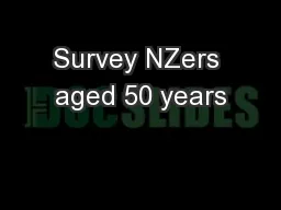 Survey NZers aged 50 years