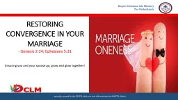 RESTORING CONVERGENCE IN YOUR MARRIAGE