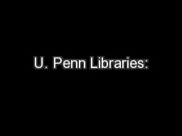U. Penn Libraries: