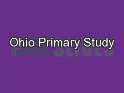 Ohio Primary Study