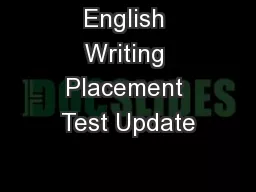 English Writing Placement Test Update
