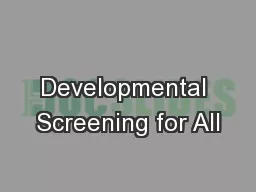 Developmental Screening for All
