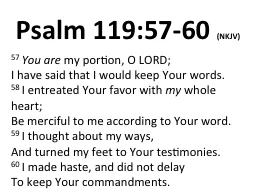 Psalm 119:57-60