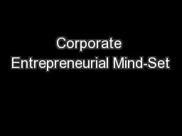 Corporate Entrepreneurial Mind-Set