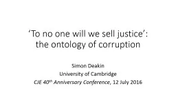 ‘To no one will we sell justice’: the ontology of corru