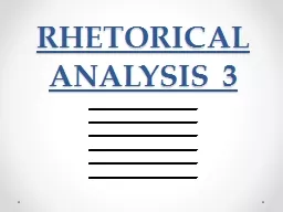 RHETORICAL ANALYSIS 3