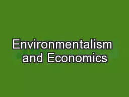Environmentalism and Economics