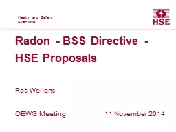 Radon - BSS Directive -  HSE Proposals