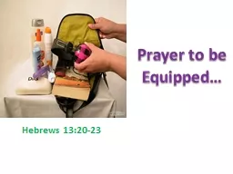 Prayer to be Equipped…