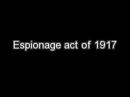Espionage act of 1917