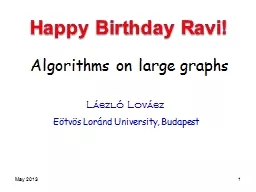 Algorithms on large graphs