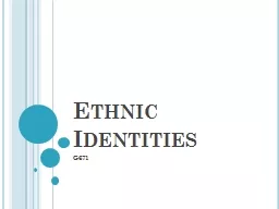 Ethnic Identities