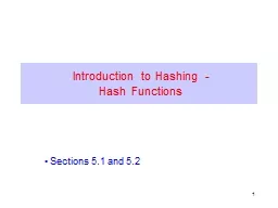 1 Introduction to Hashing -