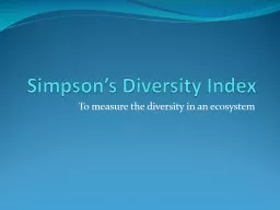 Simpson’s Diversity Index
