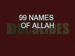 99 NAMES OF ALLAH