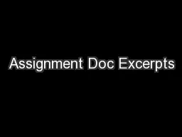 Assignment Doc Excerpts
