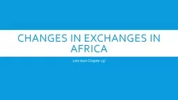 Changes in Exchanges in Africa