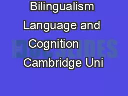 Bilingualism Language and Cognition      Cambridge Uni