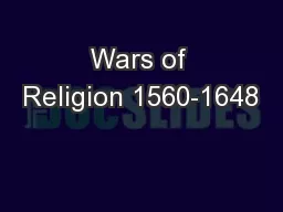 Wars of Religion 1560-1648