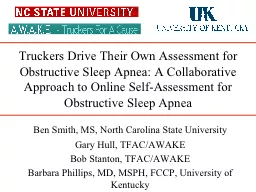 Truckers Drive Their Own Assessment for Obstructive Sleep A