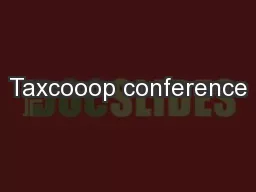Taxcooop conference
