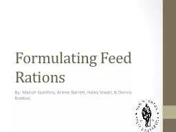 Formulating Feed Rations