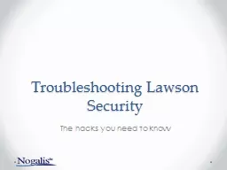 Troubleshooting Lawson Security