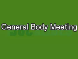 General Body Meeting
