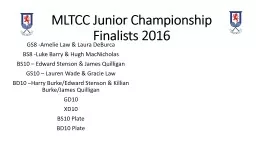 MLTCC Junior Championship Finals 2016