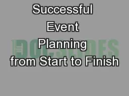 Successful Event Planning from Start to Finish