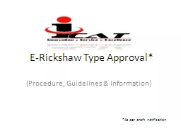 E-Rickshaw Type Approval*