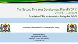 The Second Five Year Development Plan (FYDP II)