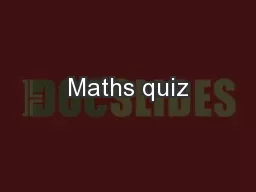Maths quiz