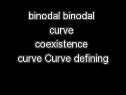 Binodal binodal curve coexistence curve Curve defining