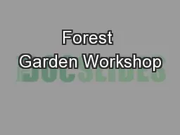 Forest Garden Workshop