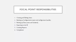 Focal Point Responsibilities