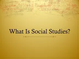 What Is Social Studies?