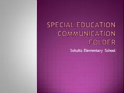 Special Education Communication Folder