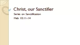 Christ, our Sanctifier