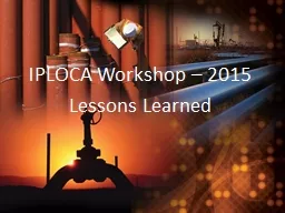 IPLOCA Workshop – 2015