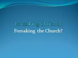 Forsaking Christ or