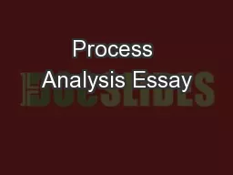 Process Analysis Essay