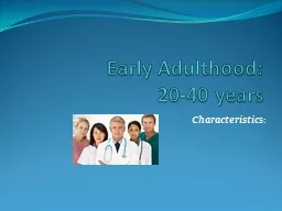 Early Adulthood:
