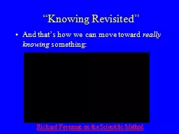 “Knowing Revisited”