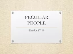 PECULIAR PEOPLE