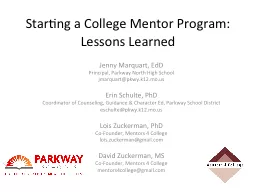 Starting a College Mentor Program:
