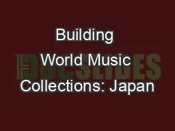 Building World Music Collections: Japan