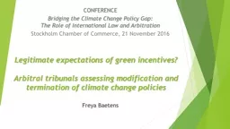 Legitimate expectations of green incentives?