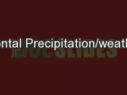 Frontal Precipitation/weather